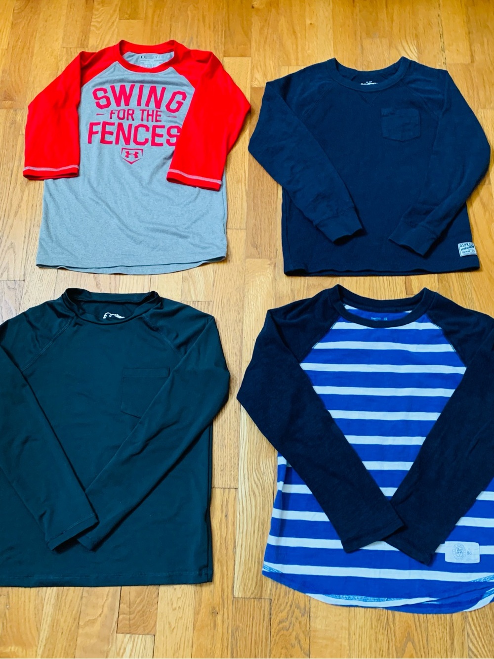 Boys Size M 8 Shirt Lot of 4 Under Armour Gap OshKosh Long Sleeve Tees, Like New